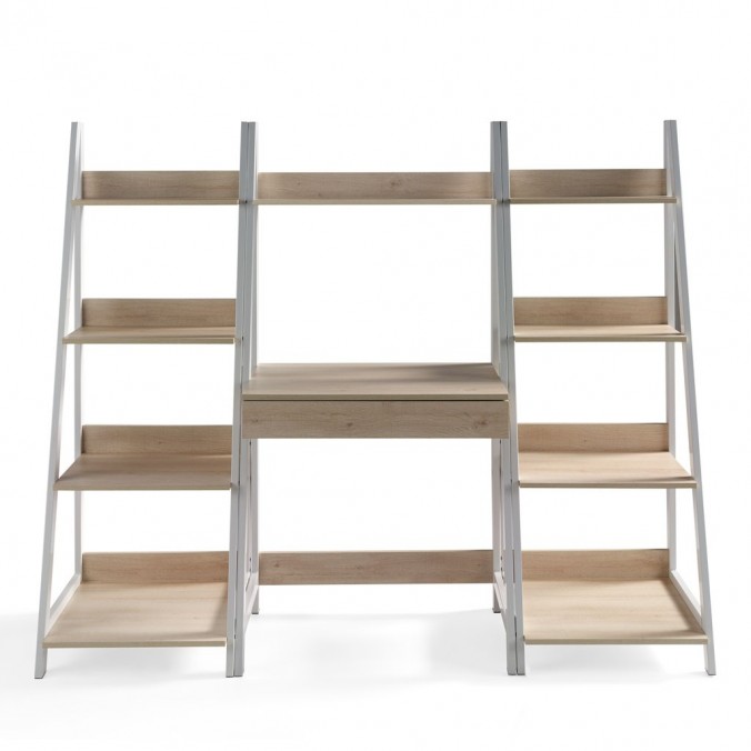 Escritorio con estante estilo nórdico 74x48x146h Escritorio con estante estilo nórdico 74x48x146h