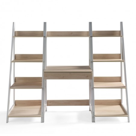 Escritorio con estante estilo nórdico 74x48x146h