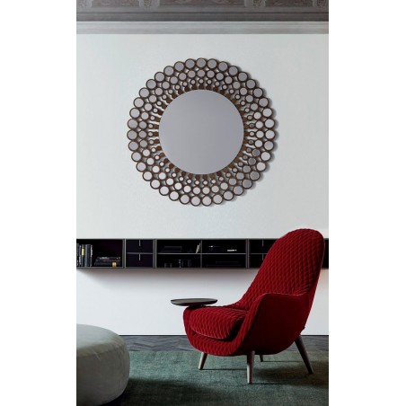 Espejo redondo 120cm con marco de metal