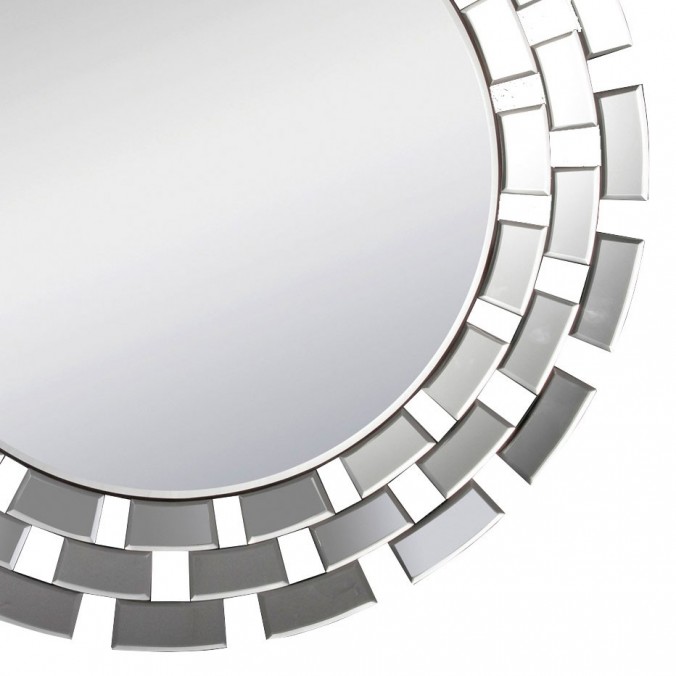 Espejo redondo 90cm con marco de cristales rectangulares