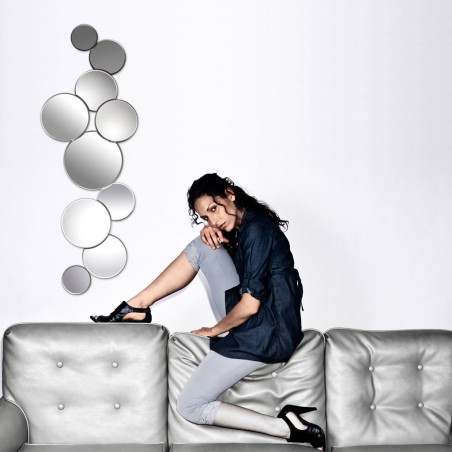 Espejo 144x52cm compuesto de espejitos redondos