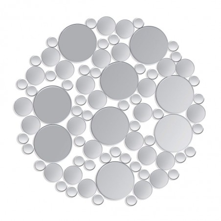 Espejo redondo 98cm formado por pequeños cristales