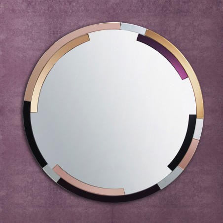 Espejo redondo 100cm marco multicolor