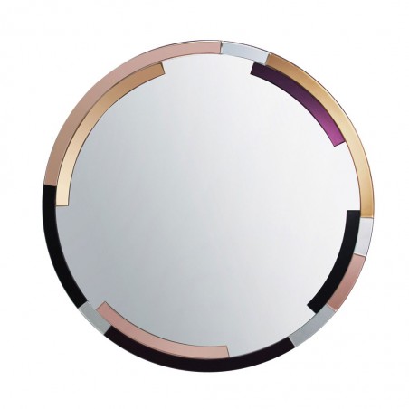 Espejo redondo 100cm marco multicolor