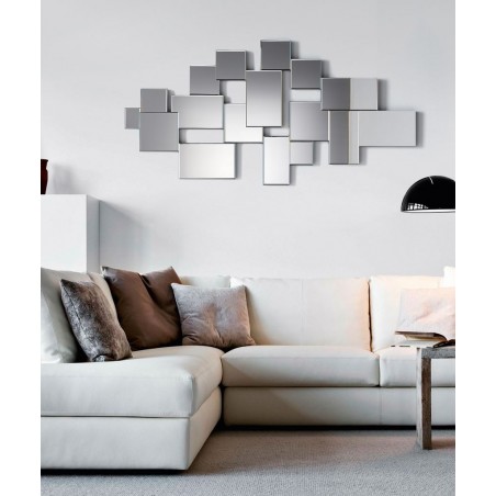 Composición de espejos cuadrados 70x140cm