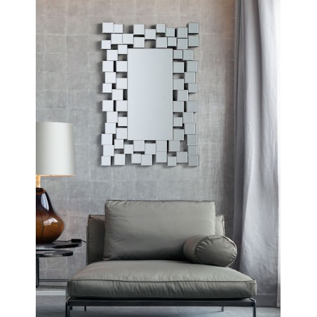 Espejo diseño rectangular 61x90cm marco cuadrado