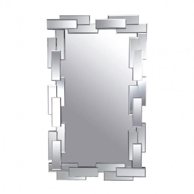 Espejo de pared diseño 71x119cm marco rectángulos