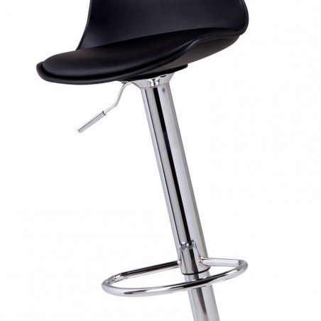Taburete elevable NELLY PU negro y acero