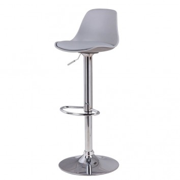 Taburete elevable NELLY PU gris y acero