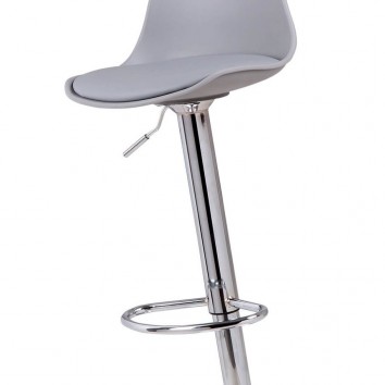 Taburete elevable NELLY PU gris y acero 2
