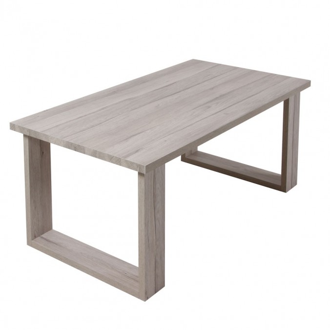 Mesa de centro estilo nordico roble blanco 110cm