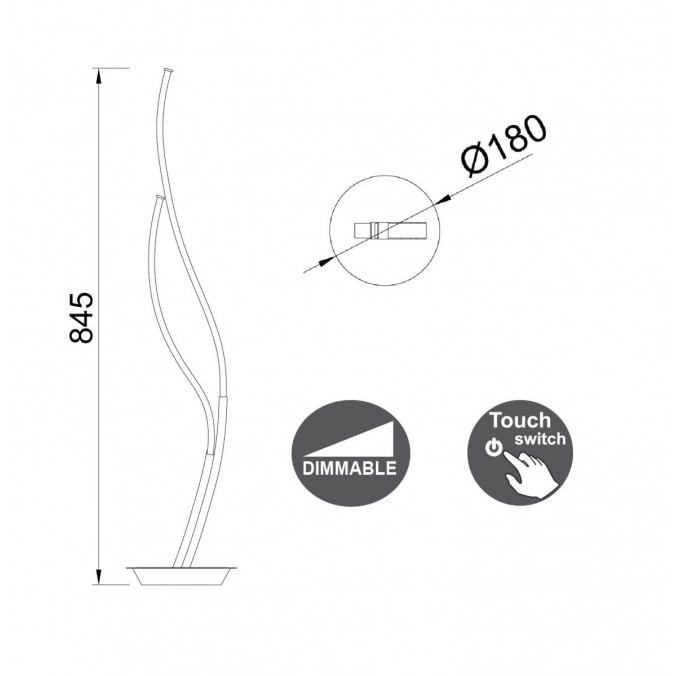 Lámpara de mesa 85cm Corinto LED 18W