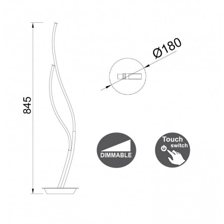 Lámpara de mesa 85cm Corinto LED 18W