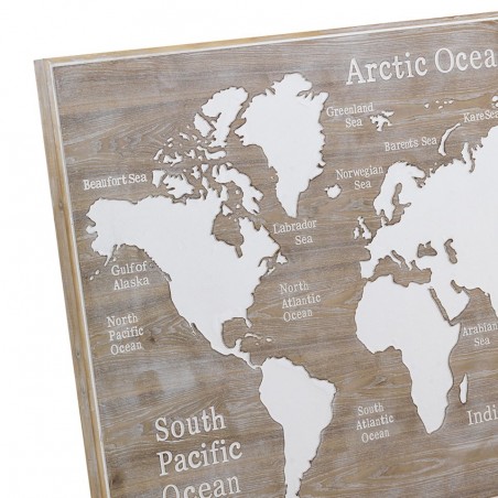 Cabezal mapamundi madera abeto 110x100cm
