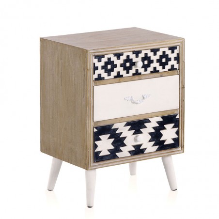Mesilla étnico 3 cajones 48x35x64h madera abeto