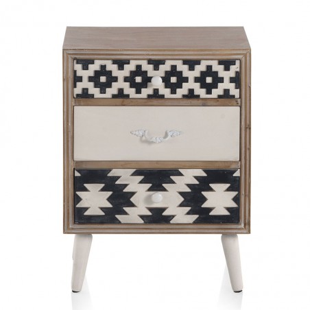 Mesilla étnico 3 cajones 48x35x64h madera abeto