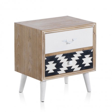 Mesilla étnico 2 cajones 48x35x52h madera abeto