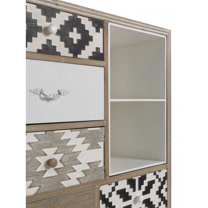 Cómoda 5 cajones 80x35x97h madera abeto