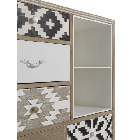 Cómoda 5 cajones 80x35x97h madera abeto