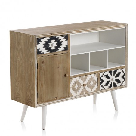 Aparador estilo étnico 107x35x81h madera abeto