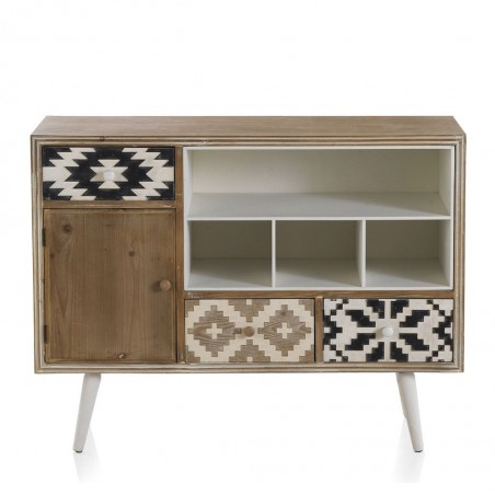 Aparador estilo étnico 107x35x81h madera abeto
