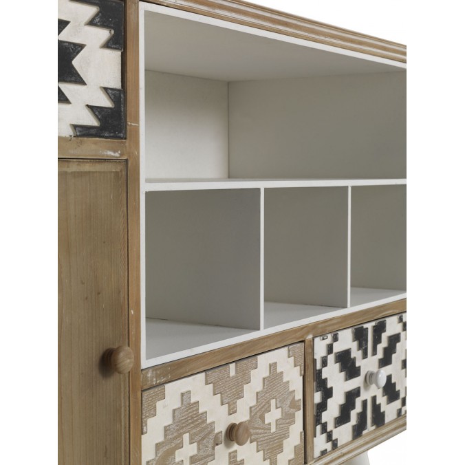Aparador estilo étnico 107x35x81h madera abeto