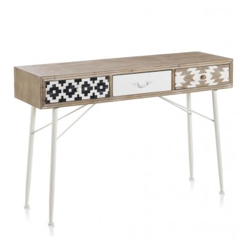 Consola de estilo étnico 120x36x80h madera abeto