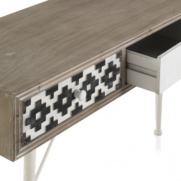 Consola de estilo étnico 120x36x80h madera abeto 2
