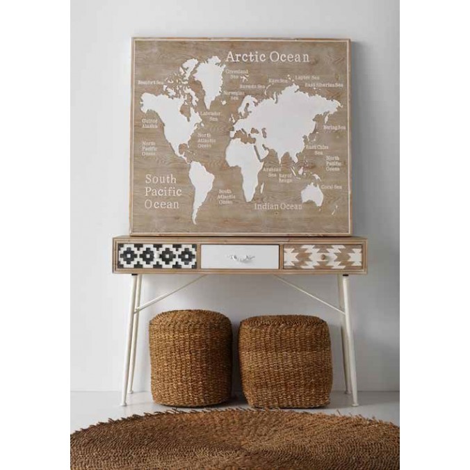 Consola de estilo étnico 120x36x80h madera abeto