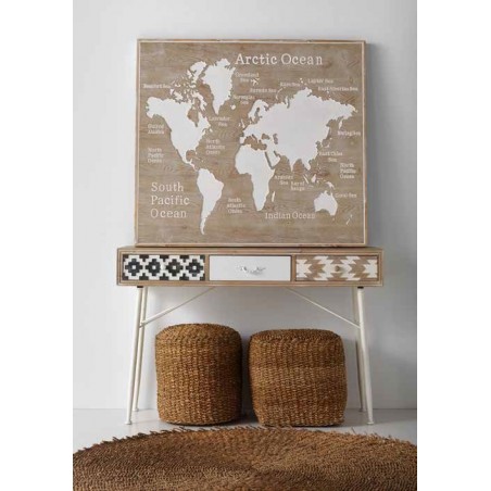 Consola de estilo étnico 120x36x80h madera abeto