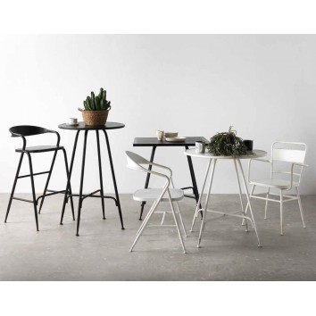 Silla de hierro estilo vintage negro 53x53x79h 2
