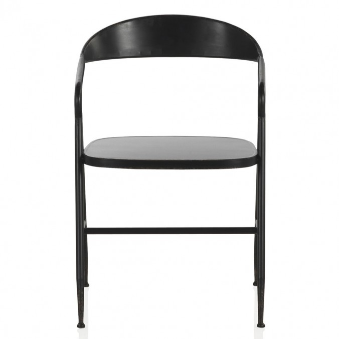 Silla de hierro estilo vintage negro 53x53x79h