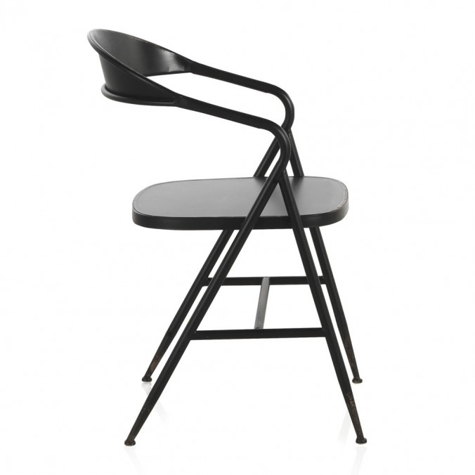 Silla de hierro estilo vintage negro 53x53x79h