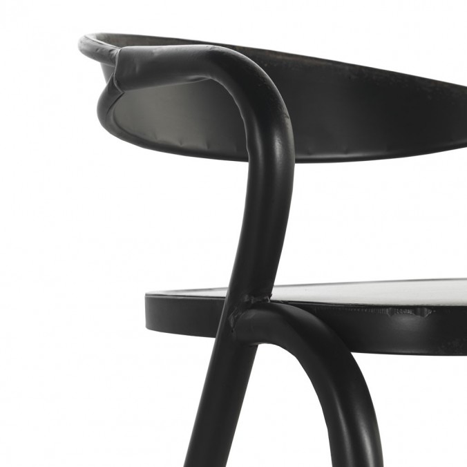 Silla de hierro estilo vintage negro 53x53x79h