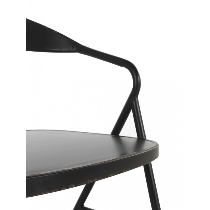 Silla de hierro estilo vintage negro 53x53x79h