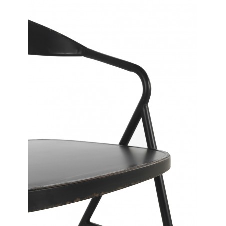 Silla de hierro estilo vintage negro 53x53x79h