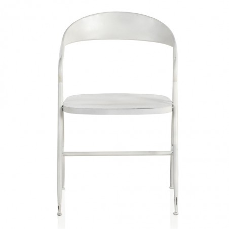 Silla de hierro estilo vintage blanco 53x53x79h
