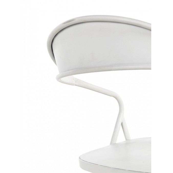 Silla de hierro estilo vintage blanco 53x53x79h Silla de hierro estilo vintage blanco 53x53x79h