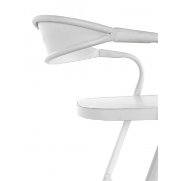 Silla de hierro estilo vintage blanco 53x53x79h 2