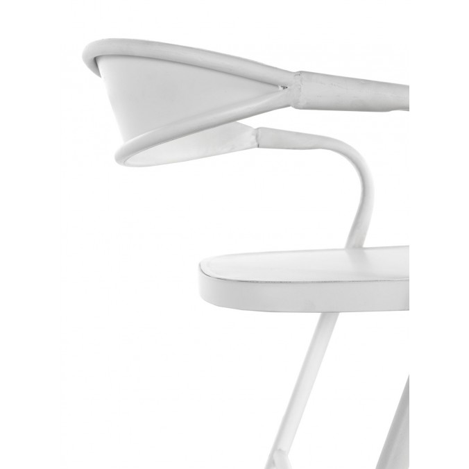 Silla de hierro estilo vintage blanco 53x53x79h Silla de hierro estilo vintage blanco 53x53x79h