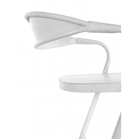 Silla de hierro estilo vintage blanco 53x53x79h