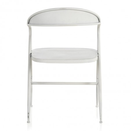 Silla de hierro estilo vintage blanco 53x53x79h