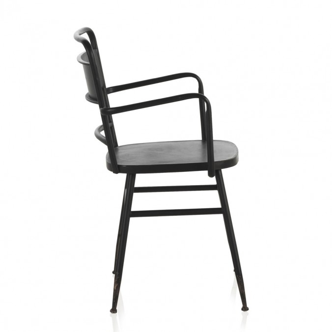 Sillón de hierro estilo vintage negro 52x13x82h