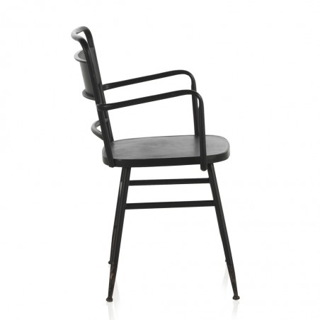 Sillón de hierro estilo vintage negro 52x13x82h