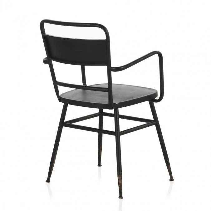 Sillón de hierro estilo vintage negro 52x13x82h