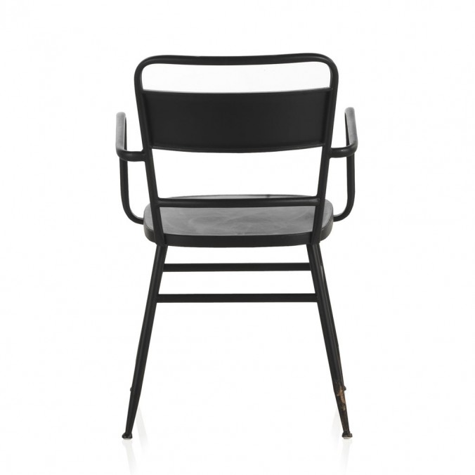 Sillón de hierro estilo vintage negro 52x13x82h