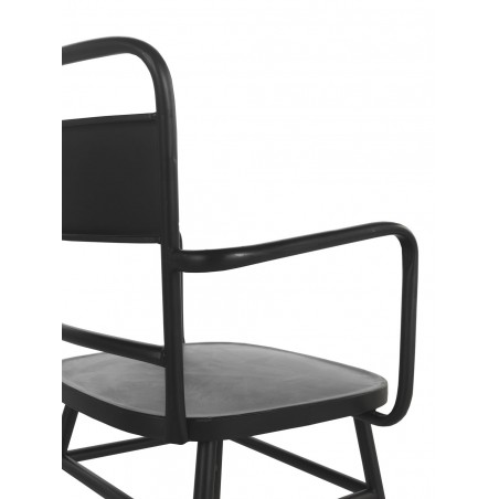 Sillón de hierro estilo vintage negro 52x13x82h