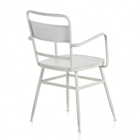 Sillón de hierro estilo vintage blanco 52x51x82h
