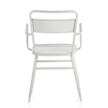 Sillón de hierro estilo vintage blanco 52x51x82h