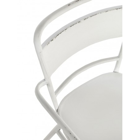 Sillón de hierro estilo vintage blanco 52x51x82h